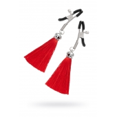 Зажимы на соски «Прищепки» с красными кисточками из шелка - Pecado - купить с доставкой в Ноябрьске