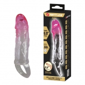 Прозрачная насадка-удлинитель с подхватом мошонки Odes - 17,5 см. - Baile - в Ноябрьске купить с доставкой