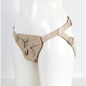 Бежевый пояс с двумя типами крепления насадок - LOVETOY (А-Полимер) - купить с доставкой в Ноябрьске