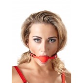 Силиконовый кляп-шар на чёрных ремешках Red Gag silicone - Orion - купить с доставкой в Ноябрьске