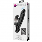 Черная вибронасадка на пенис с подхватом мошонки - 20 см. - Baile - в Ноябрьске купить с доставкой