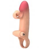 Телесная вибронасадка на пенис с подхватом мошонки - 20 см. - Baile - в Ноябрьске купить с доставкой