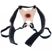 Телесный полый страпон на ремешках - 16,5 см. - Boys of Toys - купить с доставкой в Ноябрьске