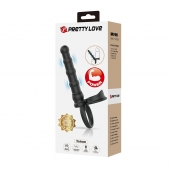 Черная насадка на член для двойного проникновения Tatum с вибрацией - Baile - купить с доставкой в Ноябрьске