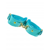 Голубые двуслойные кожаные оковы - Pecado - купить с доставкой в Ноябрьске