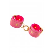 Розовые двуслойные кожаные оковы - Pecado - купить с доставкой в Ноябрьске