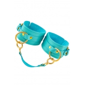 Голубые однослойные кожаные оковы - Pecado - купить с доставкой в Ноябрьске