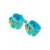 Голубые однослойные кожаные наручники - Pecado - купить с доставкой в Ноябрьске