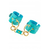 Голубые однослойные кожаные наручники - Pecado - купить с доставкой в Ноябрьске