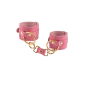 Розовые однослойные кожаные наручники - Pecado - купить с доставкой в Ноябрьске