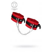Красно-черные мягкие оковы с одним ремешком и люверсами - Pecado - купить с доставкой в Ноябрьске