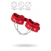 Красные кожаные наручники-браслеты со скруглёнными углами - Pecado - купить с доставкой в Ноябрьске