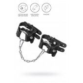 Черные кожаные наручники-браслеты из двух ремешков - Pecado - купить с доставкой в Ноябрьске