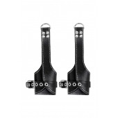 Черные подвесы с белой строчкой - Pecado - купить с доставкой в Ноябрьске