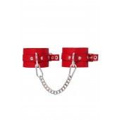 Красные мягкие кожаные оковы с люверсами - Pecado - купить с доставкой в Ноябрьске