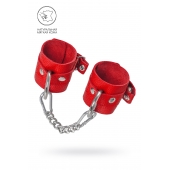 Красные мягкие кожаные наручники с люверсами - Pecado - купить с доставкой в Ноябрьске