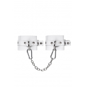 Белые мягкие кожаные оковы с люверсами - Pecado - купить с доставкой в Ноябрьске