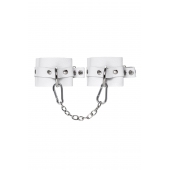 Белые мягкие кожаные наручники с люверсами - Pecado - купить с доставкой в Ноябрьске