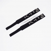 Черные кожаные оковы с регулируемыми ремешками - Crazy Handmade - купить с доставкой в Ноябрьске