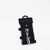 Черные кожаные наручники с хромированной фурнитурой - Crazy Handmade - купить с доставкой в Ноябрьске