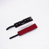 Черно-красные кожаные наручники - Crazy Handmade - купить с доставкой в Ноябрьске