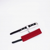 Бело-красные кожаные наручники - Crazy Handmade - купить с доставкой в Ноябрьске