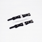 Черные кожаные наручники с кольцом - Crazy Handmade - купить с доставкой в Ноябрьске