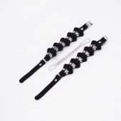 Черные кожаные наручники из звеньев - Crazy Handmade - купить с доставкой в Ноябрьске