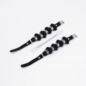 Черные кожаные оковы из звеньев - Crazy Handmade - купить с доставкой в Ноябрьске