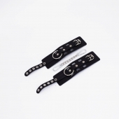 Черные кожаные наручники Sex - Crazy Handmade - купить с доставкой в Ноябрьске