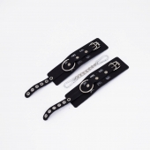 Черные кожаные наручники Sex - Crazy Handmade - купить с доставкой в Ноябрьске