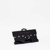 Черный однослойный кожаный ошейник с имитацией воротничка - Crazy Handmade - купить с доставкой в Ноябрьске