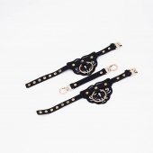 Черные оковы с золотистой фурнитурой - Crazy Handmade - купить с доставкой в Ноябрьске