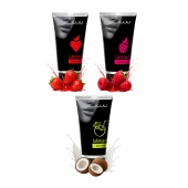 Набор из 3 съедобных лубрикантов JUJU (клубника, малина, кокос) - JuJu - купить с доставкой в Ноябрьске