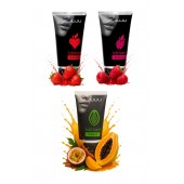Набор из 3 съедобных лубрикантов JUJU (клубника, малина, тропические фрукты) - JuJu - купить с доставкой в Ноябрьске