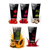 Набор из 5 съедобных лубрикантов JUJU (клубника, малина, тропические фрукты, вишня, кокос) - JuJu - купить с доставкой в Ноябрьске