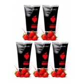 Набор из 5 съедобных лубрикантов JUJU со вкусом клубники - JuJu - купить с доставкой в Ноябрьске