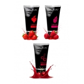 Набор из 3 съедобных лубрикантов JUJU (клубника, малина, вишня) - JuJu - купить с доставкой в Ноябрьске