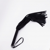 Черный кожаный флоггер - 45 см. - Crazy Handmade - купить с доставкой в Ноябрьске