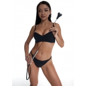 Стек с черным кожаным наконечником в виде сердца и металлической ручкой - 67 см. - Crazy Handmade - купить с доставкой в Ноябрьске