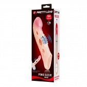 Телесная удлиняющая насадка с рельефом и вибрацией Brad - 21,3 см. - Baile - в Ноябрьске купить с доставкой