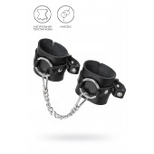 Черные наручники из толстой натуральной кожи с люверсами - Pecado - купить с доставкой в Ноябрьске
