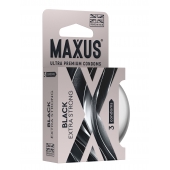 Черные утолщенные презервативы MAXUS Extra Strong с железным кейсом - 3 шт. - Maxus - купить с доставкой в Ноябрьске
