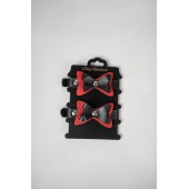 Черно-красные кожаные наручники с бантиками - Crazy Handmade - купить с доставкой в Ноябрьске