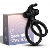 Черное эрекционное виброкольцо с подхватом мошонки Stay Hard - Boys of Toys - в Ноябрьске купить с доставкой