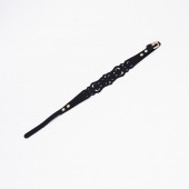 Черный ажурный чокер с золотистой фурнитурой - Crazy Handmade - купить с доставкой в Ноябрьске