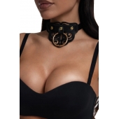 Черный чокер с клепками и золотистой фурнитурой - Crazy Handmade - купить с доставкой в Ноябрьске