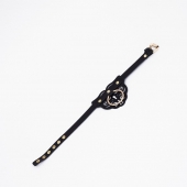 Черный чокер с клепками и золотистой фурнитурой - Crazy Handmade - купить с доставкой в Ноябрьске