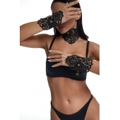 Фигурный набор для БДСМ-игр с узорами и золотистой фурнитурой - Crazy Handmade - купить с доставкой в Ноябрьске