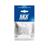 Прозрачное эластичное эрекционное кольцо с 6 шариками - Sex Expert - в Ноябрьске купить с доставкой